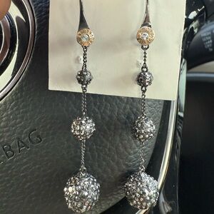 Henri Bendel Silver and Gold Crystal Earrings